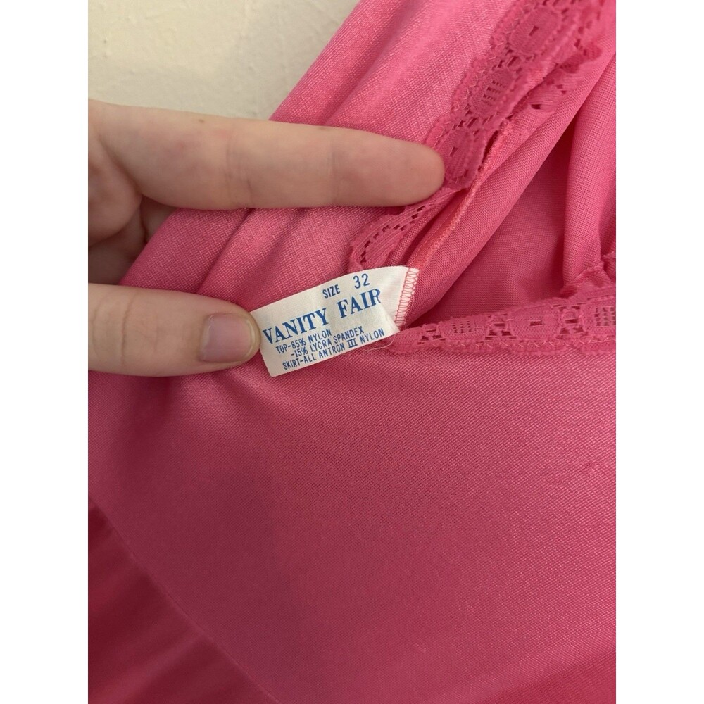 Vintage Vanity Fair Pink Peignoir Set Nightgown and Robe 2 Piece Small Zip Front - Picture 9 of 10